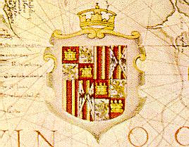 Braso real de Castela, indicativo da posse territorial.